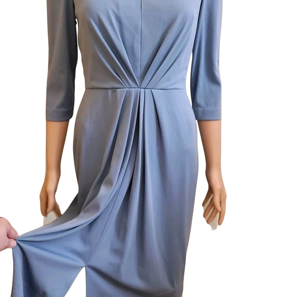 Vintage 60s Blue Pencil Dress Womens S First Lady Church Office Cocktail Middi V - Picture 4 of 16